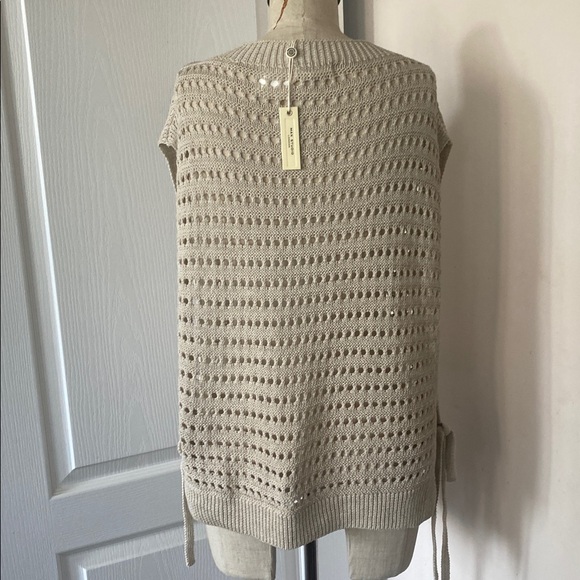 Max Studio London Beige Knit Women's Sweater L - Picture 4 of 6